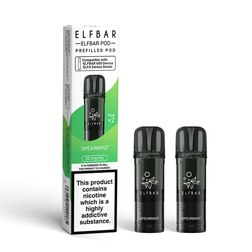 ELFBAR 600 Prefilled Pods Spearmint 20mg 2 Pack