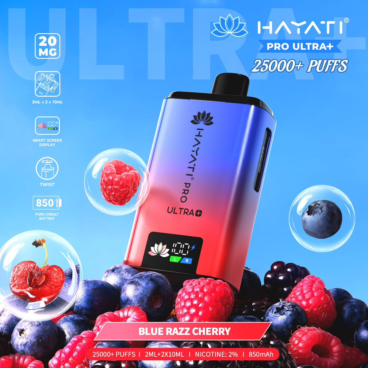 Hayati Pro Ultra+ 25000 Blue Razz Cherry 20mg