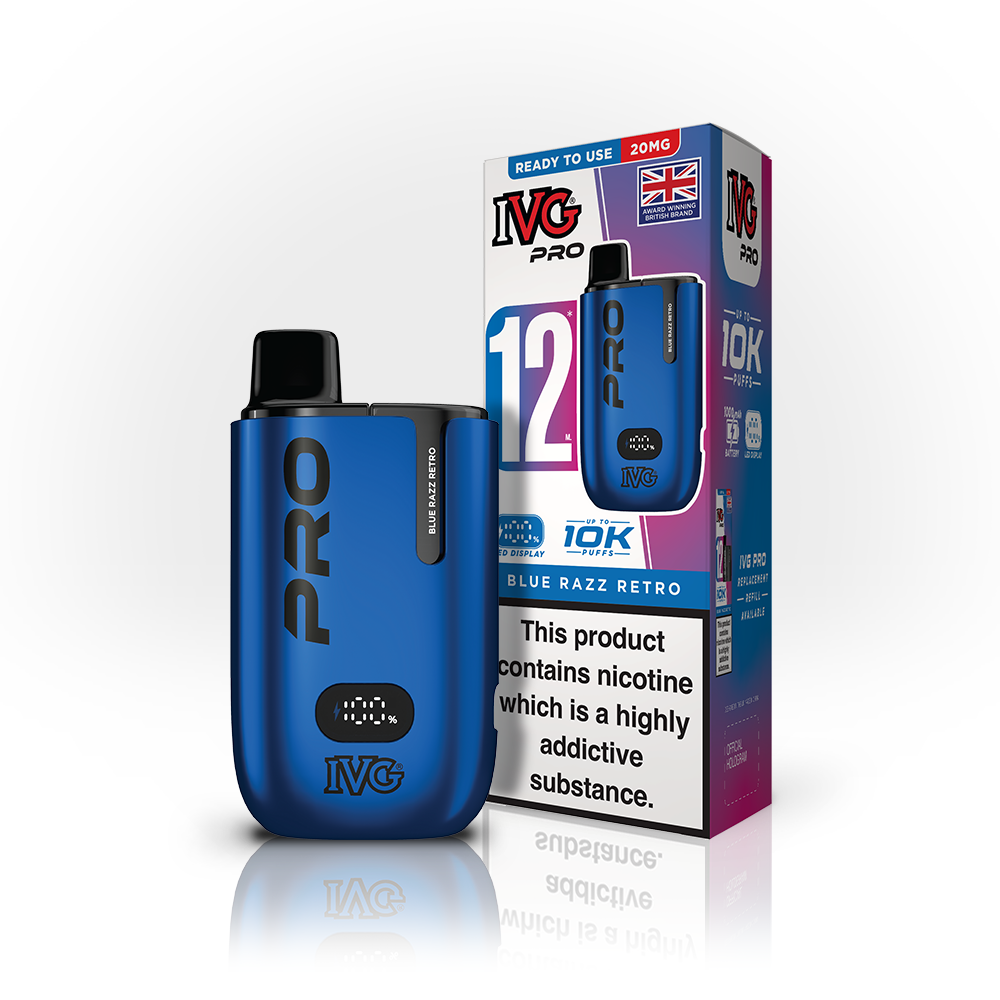 IVG PRO 12 Blue Razz Retro Starter Kit 20mg
