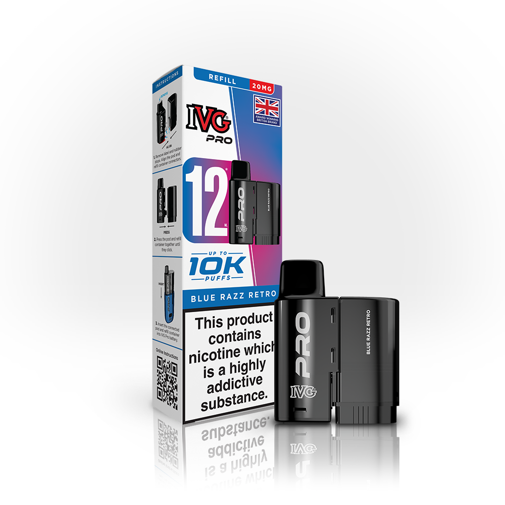 IVG PRO 12 Blue Razz Retro Refill Pod 20mg